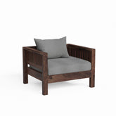 Essen Solid Sheesham Wood Single Seater Sofa (Walnut Finish)
